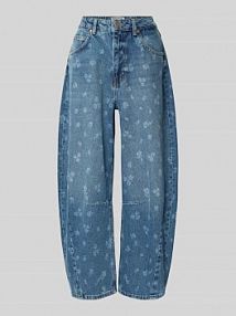 Jeansy o kroju barrel fit z czystej bawełny model 'JO1' Essentiel Antwerp niebieskie damskie EAN JO1