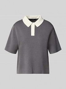 Koszulka dzianinowa z kołnierzykiem polo model 'Tipolo' someday szara damska EAN 10510213823409