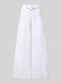 Jeansy o kroju wide fit z ozdobną kokardą MAC białe damskie EAN 352529990