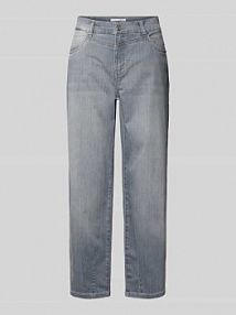 Jeansy o kroju straight fit w skróconym fasonie model 'Bobbie' MAC szare damskie EAN 352312290