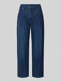 Jeansy o kroju barrel fit z Wpuszczane kieszenie Model 'BOBBIE' MAC niebieskie damskie EAN 352L312290