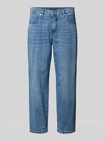 Jeansy o kroju barrel fit z Wpuszczane kieszenie Model 'BOBBIE' MAC niebieskie damskie EAN 352L312290