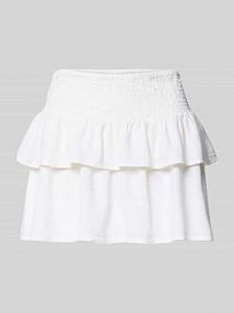 Rozkloszowana mini-spódnica z mieszanki wiskozy i lnu model 'GOA' Only biała EAN 15363686