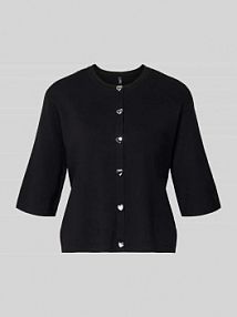 Kardigan rozpinany o kroju regular fit z Mieszanka wiskozy Model 'MAISIE' Only czarny EAN 15364920