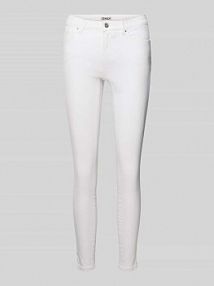 Dżinsy w kroju skinny fit z mieszanki bawełny model 'POWER' Only białe damskie EAN 15373559