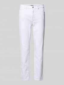 Jeansy o kroju straight fit z mieszanki bawełny model 'EMILY' Only białe damskie EAN 15292435