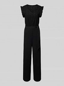 kombinezon z ażurowymi haftami w kroju regular fit model 'LELISA' Only czarny EAN 15320004