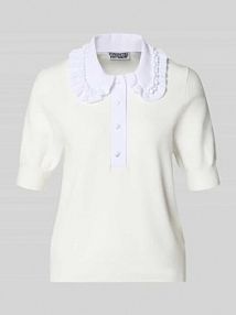 Sweter z mieszanki wiskozy o kroju regular fit, model 'JEWELRY' Essentiel Antwerp biały damski EAN JEWELRY