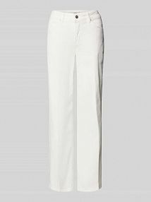Jeansy o kroju straight fit z mieszanki bawełny model 'Carie' someday białe damskie EAN 10346613027100