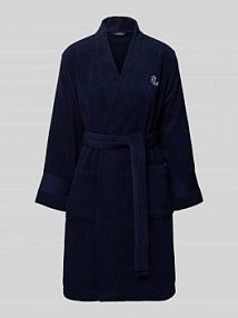 Szlafrok o kroju comfort fit z czystej bawełny model 'Core Greenwich' Lauren Ralph Lauren niebieski damski EAN ILN42505