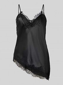 Top na ramiączkach z satyny w kroju shaped fit model 'BELLA' Only czarny damski EAN 15380522