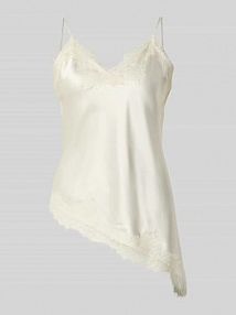 Top na ramiączkach z satyny w kroju shaped fit model 'BELLA' Only biały damski EAN 15380522
