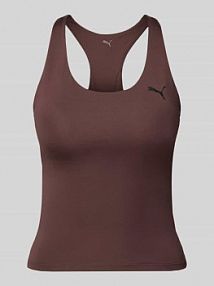 Top w kroju slim fit z wbudowanym stanikem Puma brązowy damski EAN 525889