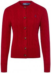 Kardigan  z zawartością kaszmiru Kobiety Kaszmir czerwony jednolity XL Polo Ralph Lauren