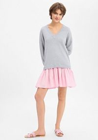 Sukienka z dzianiny Kobiety drobna dzianina szara/różowa jednolity XL Liu Jo Collection