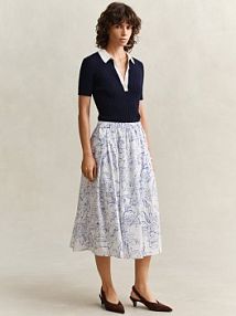 Spódnica plisowana Kobiety Bawełna (100%) niebieska wzorzysty 44 Gant