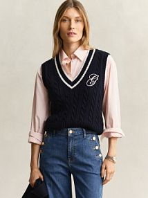 Sweter  z dzianiny Kobiety Bawełna niebieski jednolity XL Gant damski