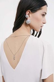 Bluzka z biżuteryjnym detalem biała PATRIZIA PEPE damska