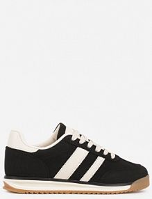 Czarne sneakersy Ozdobione z Boku Paskami Ariene gowin damskie