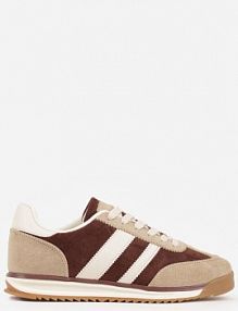 Brązowe sneakersy Ozdobione z Boku Paskami Ariene gowin damskie