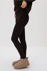 Bawełniane legginsy Reserved brązowe damskie 013HT-89X