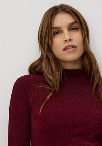 Błyszczący golf Reserved czerwony damski 080HS-83X