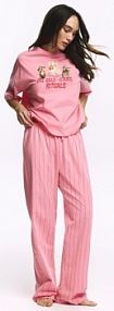 Dwuczęściowa piżama z nadrukiem Reserved różowa damska 099HQ-42X
