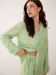 Dwuczęściowa piżama z bawełny Reserved zielona damska 121HQ-76X
