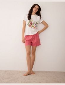 Dwuczęściowa piżama z bawełny Reserved czerwona damska 122HQ-29X