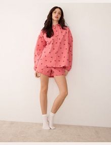 Dwuczęściowa piżama we wzory Reserved czerwona damska 126HQ-29X