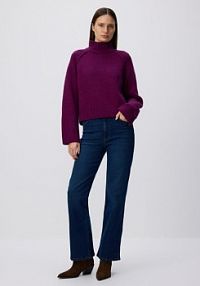 Wełniany sweter z golfem Reserved czerwony damski 169GS-53X