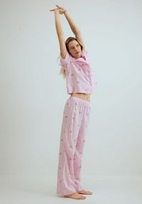 Dwuczęściowa piżama z misiem Reserved różowa damska 189HQ-30X