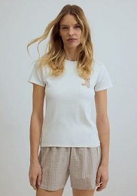 Dwuczęściowa piżama z bawełną Reserved różowa damska 192HQ-03X