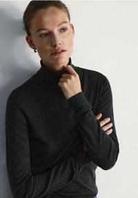 Golf z wełną Reserved szary damski 206HI-90M