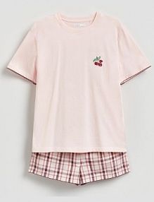 Dwuczęściowa piżama Reserved różowa damska 216HQ-03X