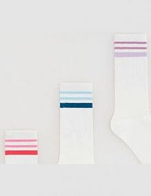 Długie skarpetki 3 pack Reserved białe damskie 238HQ-01X