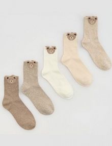 Skarpetki 5 pack Reserved beżowe damskie 242HQ-08X