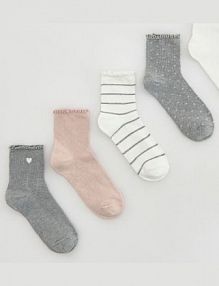 Długie skarpety 5 pack Reserved różowe damskie 255HQ-03X