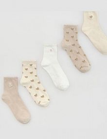 5 pack skarpetek Reserved białe damskie 301HQ-01X