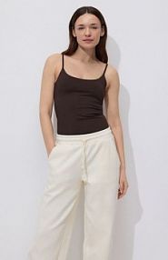 Gładki top na ramiączkach Reserved brązowy damski 311HT-89X