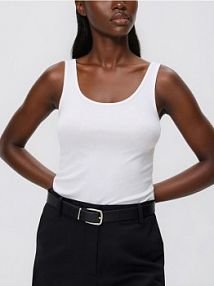 Gładki top z wiskozą Reserved biały damski 319HT-00X