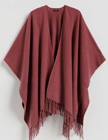 Ponczo z frędzlami Reserved różowe 321ID-39X