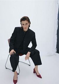 Czółenka z imitacji zamszu Reserved różowe 409ID-32X