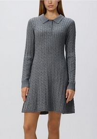 Dzianinowa sukienka mini Reserved szara 435HI-85M