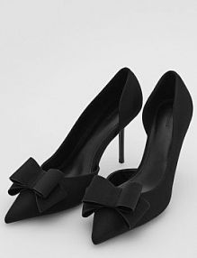 Czółenka z kokardami Reserved czarne 442ID-99X