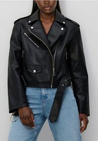 Kurtka z imitacji skóry Reserved czarna damska 445IA-99X