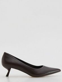 Czółenka ze skóry owczej Reserved brązowe 454ID-89X