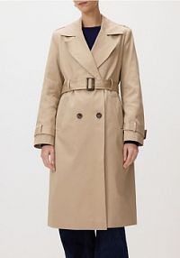 Bawełniany trencz z paskiem Reserved beżowy 458IA-80X