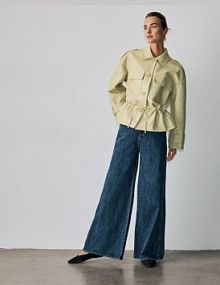 Kurtka z imitacji skóry Reserved żółta damska 474IA-10X