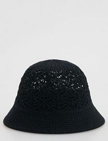 Ażurowy kapelusz bucket Reserved czarny damski 475IE-99X